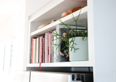 The bookcase at Ernie's